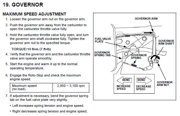 Honda mower roto stop adjustment #2