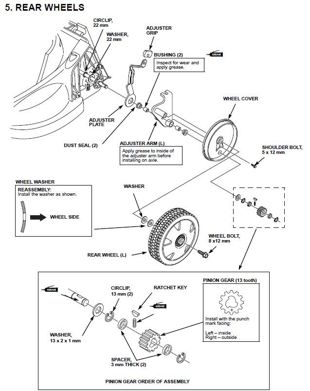 Honda mower wheels lock up