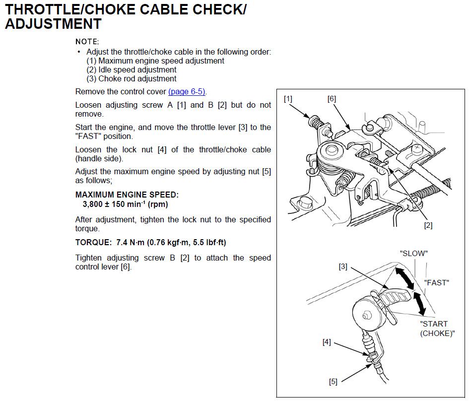 Honda High Speed RPM Adjustment Snowblower Forum Snow Blower Forums