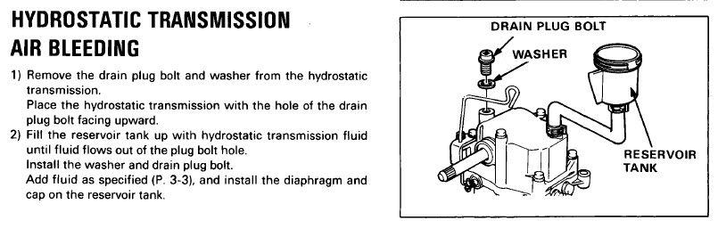 Honda snowblower hydrostatic fluid change #4