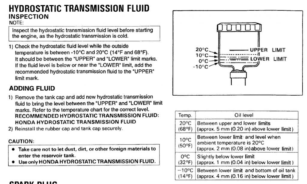 Honda snowblower hydrostatic fluid change #5