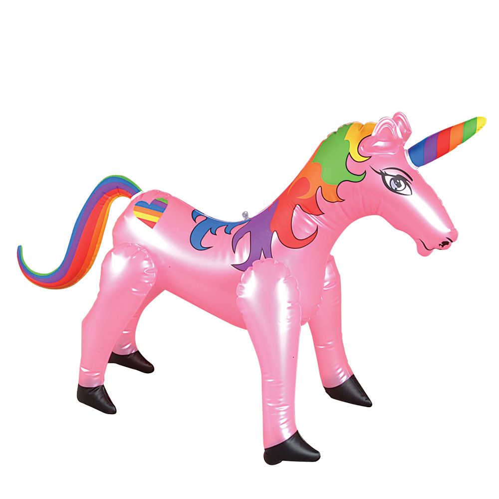 24 inch INFLATABLE UNICORN BLOW UP NOVELTY TOY PINK, FANCY DRESS, PARTY