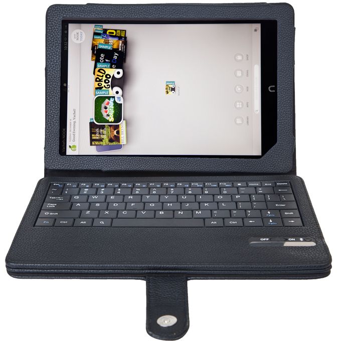 Wireless KeyBook Bluetooth Keyboard Leather Case For B&N Nook HD+ 9