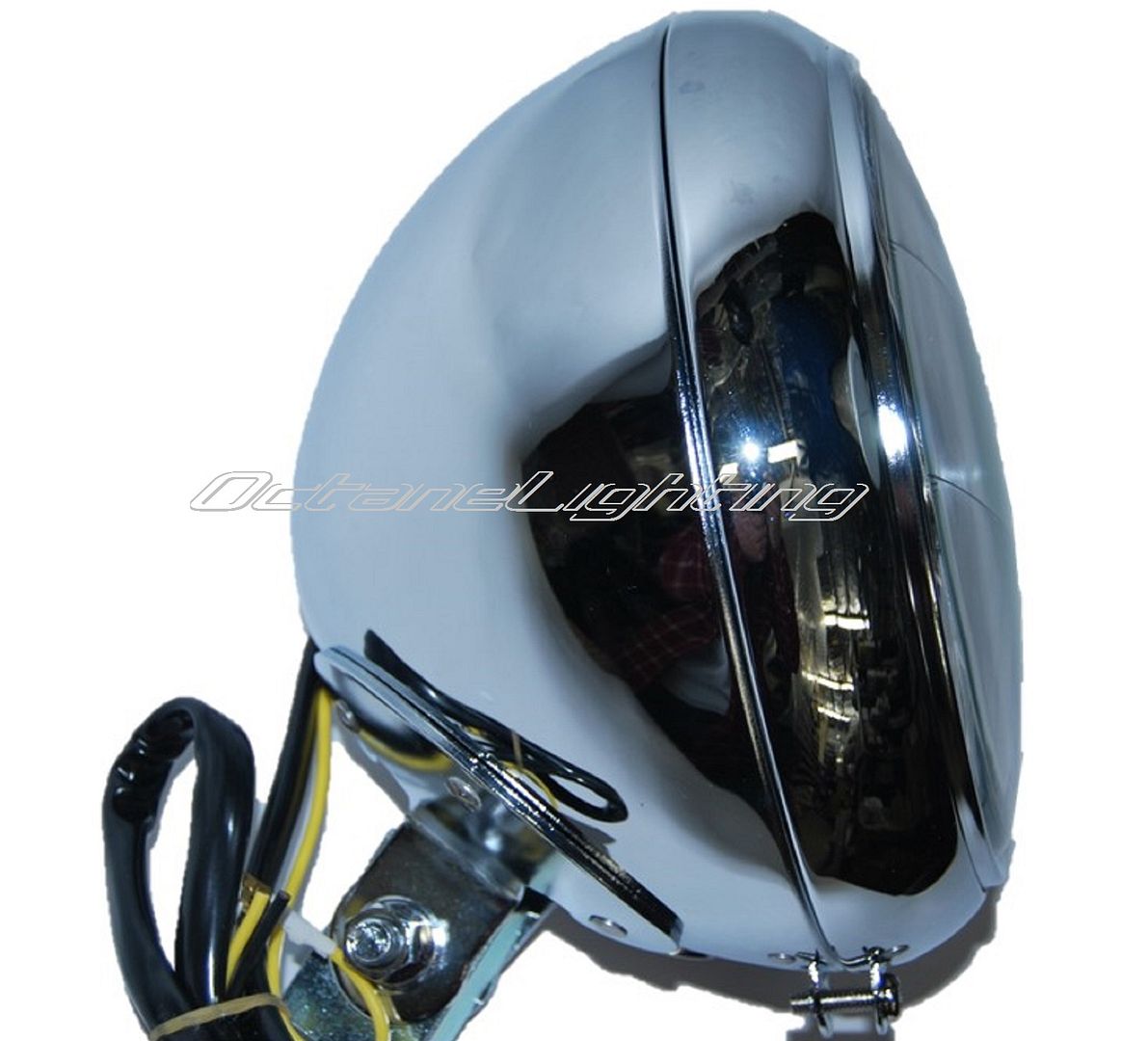 7" H4 CRYSTAL MOTORCYCLE HEADLIGHT HOUSING HEADLAMP BUCKET ASSEMBLY