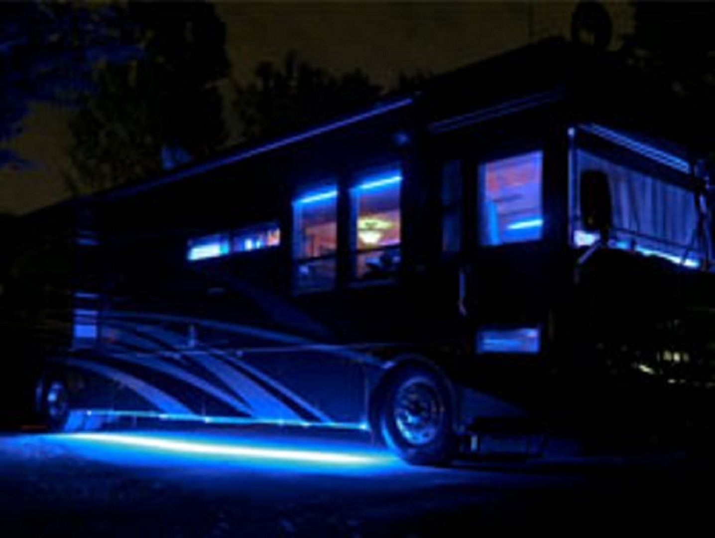 15Ft 12V Rv Motorhome Trailer Blue LED Under Glow Waterproof Light Bulb