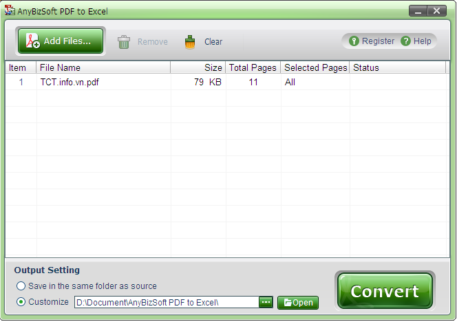 AnyBizSoft PDF to Excel Converter 