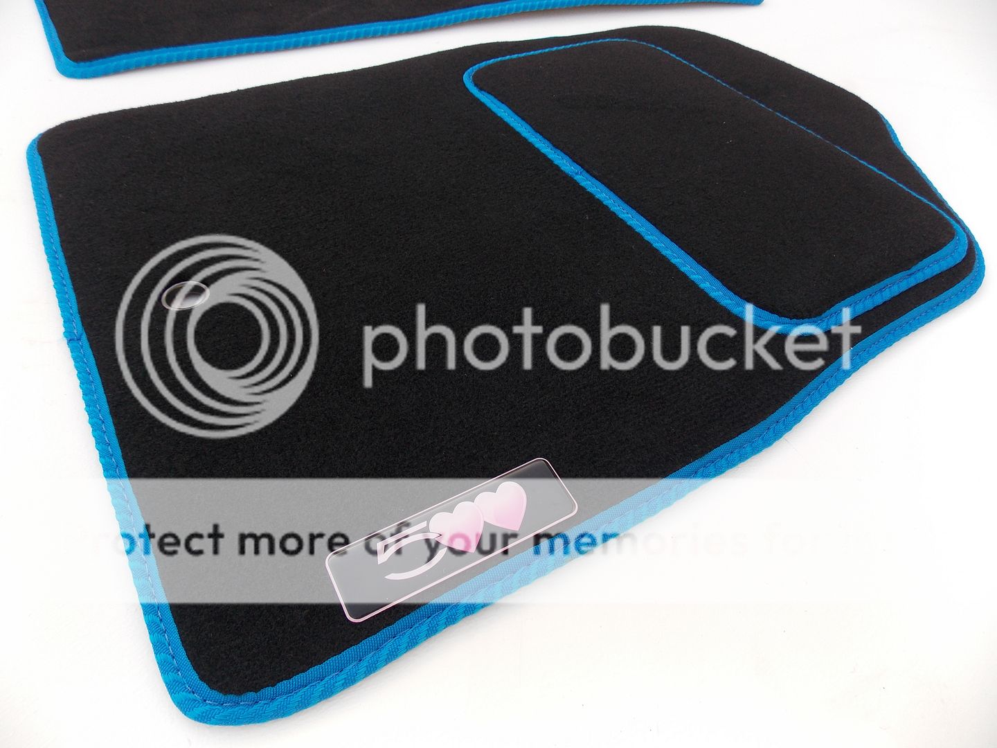 Fiat 500 13 On Limited Edition Hearts Car Mats Blue Trim Logos