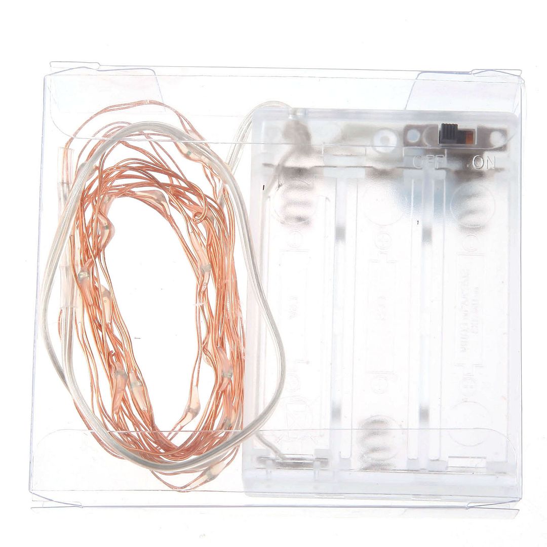 4 5V 2M 20LEDS Purple Battery Operated Mini LED Copper Wire String Fairy Lights