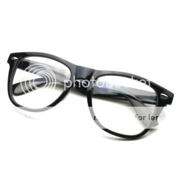Black Sunglasses Wayfarer Frame Clear Lens